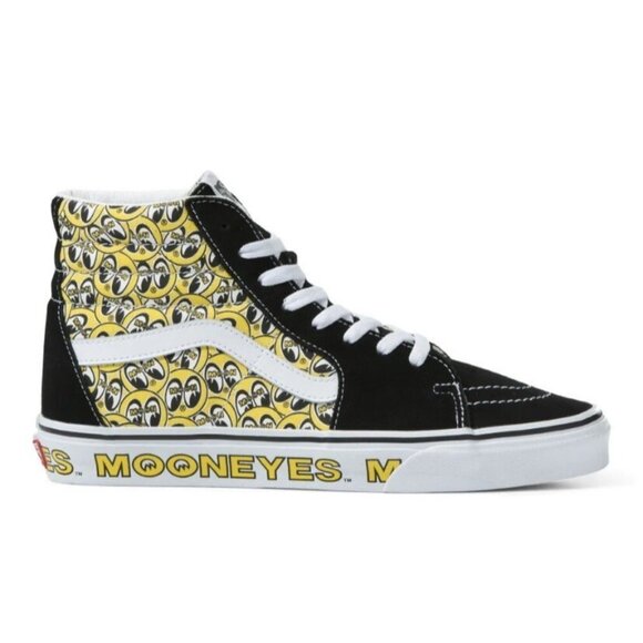 Vans Sk8-Hi Mooneyes True White Yellow Black Women’s 6.5 Limited Edition NIB - Picture 1 of 7